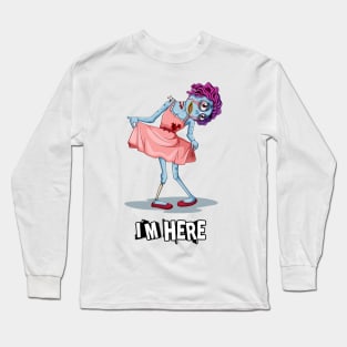 Zombie girl with pink dress Long Sleeve T-Shirt